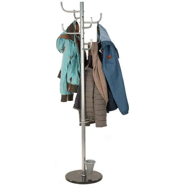 Alco Garderobenständer 2802, Mit 8 Haken, Metall, Silber 2 Alco Garderobenständer 2802, Mit 8 Haken, Metall, Silber – Bild 2