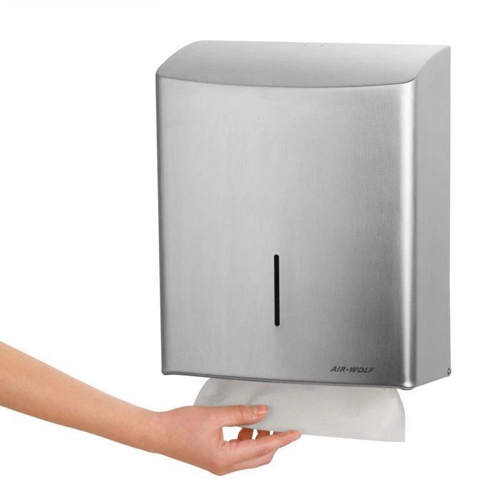 Air-Wolf Handtuchspender Serie Alpha, 60-111, Edelstahl Gebürstet, 600 Falthandtücher, Silber 2 Air-Wolf Handtuchspender Serie Alpha, 60-111, Edelstahl Gebürstet, 600 Falthandtücher, Silber – Bild 2