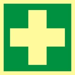 Abtec Hinweisschild ISO 7010 E003, Kunststoff, 20 X 20 Cm, Rettungszeichen, Erste Hilfe