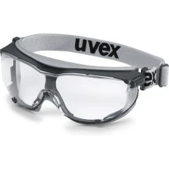 Uvex Schutzbrille Carbonvision 9307375, Vollsichtbrille, Farblos / Schwarz-grau