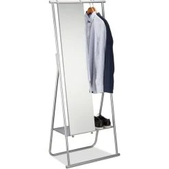 Relaxdays Garderobenständer 10022580, Mit Ablage & Spiegel, Metall, Silber -Einhell Verkaufsshop b7774f81471a633d041b7ee636f268bc76aa96d3 garderobenstaender relaxdays 10022580