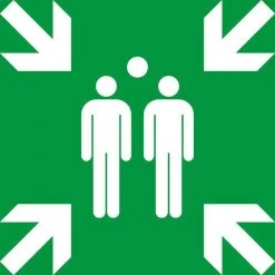 Abtec Hinweisschild ISO 7010 E007, Aluminium, 40 X 40 Cm, Rettungszeichen, Sammelstelle