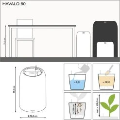 Lechuza Übertopf HAVALO 60, Basalt Grey, 60 X 60 X 85 Cm, Kunststoff, Erdbewässerungssystem -Einhell Verkaufsshop b92d74d81f75c465b94cf79c6716a49bd8392d1e uebertopf lechuza havalo 60 basalt grey