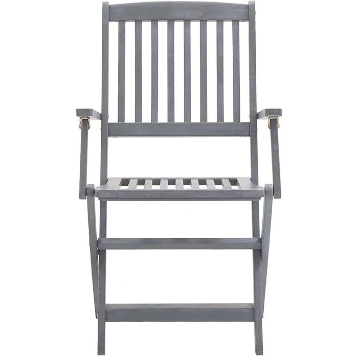 VidaXL Gartenstuhl 46334, Holz, Hochlehner, Grau, Klappbar, 4 Stück 3 VidaXL Gartenstuhl 46334, Holz, Hochlehner, Grau, Klappbar, 4 Stück – Bild 3