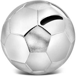 Zilverstad Spardose Fußball, Ø 8,5cm, Silber