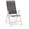BEST Gartenstuhl Palermo, Stoff, Hochlehner, Verstellbar, Grau, Klappbar