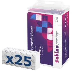 Satino Prestige By Wepa Papierhandtücher, 275000, Weiß, 2-lagig, Interfold-Falz, 24 X 24 Cm, 3750 Stück