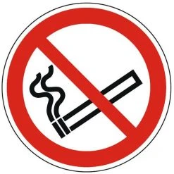 Abtec Hinweisschild ISO 7010 P002, Folie, Ø 10 Cm, Verbotszeichen, Rauchen Verboten