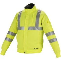Makita Arbeitsjacke Akku-Klimajacke, DFJ214ZXL, Klimajacke, Signalgelb, Winddicht, Gr. XL