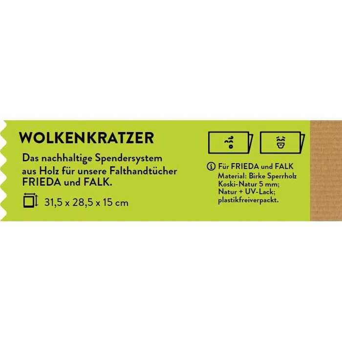 GreenHygiene Handtuchspender Wolkenkratzer, Für Falk Und Frieda, Holz, Braun 2 GreenHygiene Handtuchspender Wolkenkratzer, Für Falk Und Frieda, Holz, Braun – Bild 2