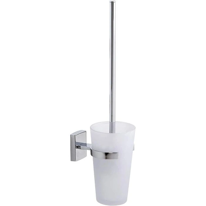 Tesa WC-Bürste Klaam, Weiß / Chrom, Bürstenhalter Aus Glas, Zur Wandmontage 1 Tesa WC-Bürste Klaam, Weiß / Chrom, Bürstenhalter Aus Glas, Zur Wandmontage