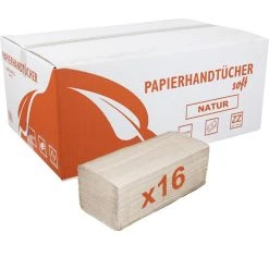 Böttcher-AG Papierhandtücher 2lagig 25x23 Natur Zick-Zack-Falz 3200 Stück