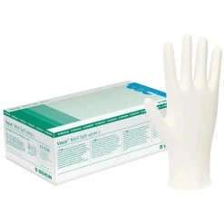 B. Braun B.Braun Einmalhandschuhe Vasco Nitril Soft White, Puderfrei, 9201110, Weiß, 200 Stück, Größe M