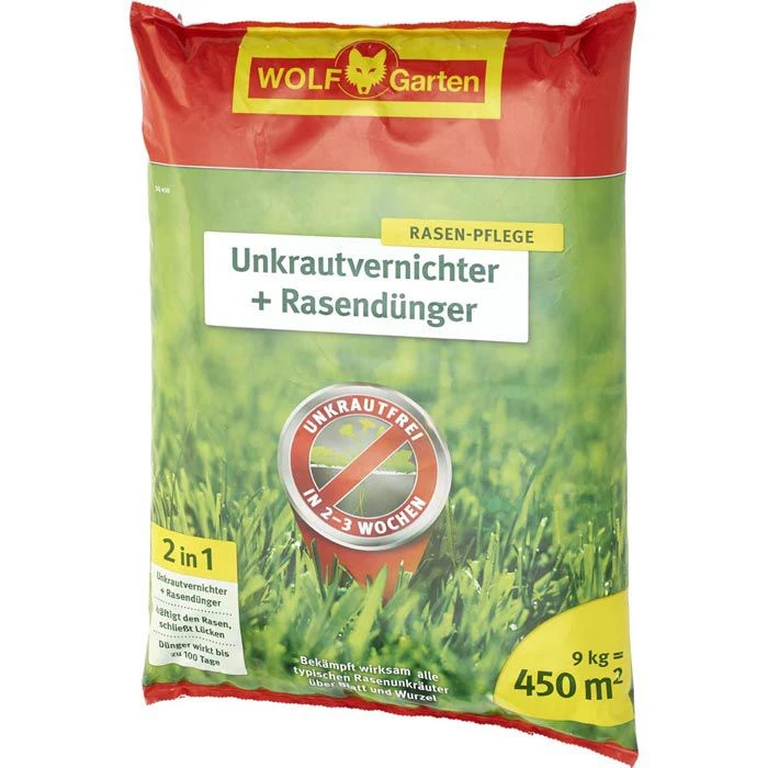 Wolf-Garten Rasendünger SQ 450 Unkrautvernichter, 2-in-1, 9 Kg Für 450m² 1 Wolf-Garten Rasendünger SQ 450 Unkrautvernichter, 2-in-1, 9 Kg Für 450m²