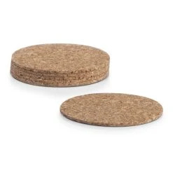 Zeller Untersetzer 01090, Rund, Kork, Braun / Natur, Ø 9,5cm, Set, 6 Stück