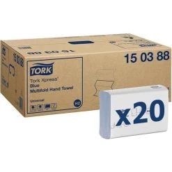 Tork Papierhandtücher Xpress Universal, 150388, H2, 2-lagig, Interfold-Falz 21x24 Cm, 4740 Stück, Blau