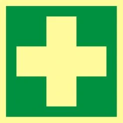 Abtec Hinweisschild ISO 7010 E003, Kunststoff, 15 X 15 Cm, Rettungszeichen, Erste Hilfe