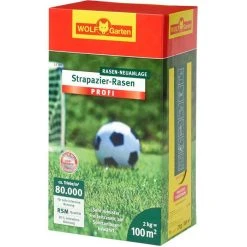 Wolf-Garten Rasensamen LJ 100 Strapazier Rasen, Rasen Neuanlage, 100m² / 2 Kg
