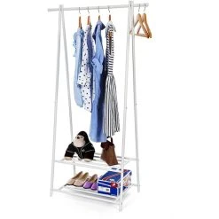 Songmics Garderobenständer HSR05W, Mit Schuhablage, Metall, Weiß -Einhell Verkaufsshop d3b405df3f56e6b39268f9b8d6aecfb184907e5d garderobenstaender songmics hsr05w