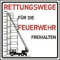 Abtec Hinweisschild Kunststoff, 50 X 50 Cm, Rettungswege Freihalten