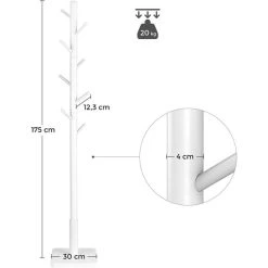 Vasagle Garderobenständer RCR010W02, Mit 8 Haken, Holz, Weiß -Einhell Verkaufsshop d5eebdbd75a3e2cb3891d6a50b36fcbe47fbfe92 garderobenstaender vasagle rcr010w02