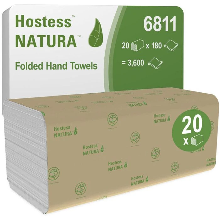 Hostess-NATURA Papierhandtücher 6811, 2-lagig, C-Falz, 25 X 50 Cm, 3600 Stück 1 Hostess-NATURA Papierhandtücher 6811, 2-lagig, C-Falz, 25 X 50 Cm, 3600 Stück