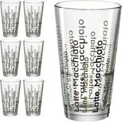 Montana Kaffeegläser Simply 060999, Latte Macchiato Gläser, 340ml, 6 Stück