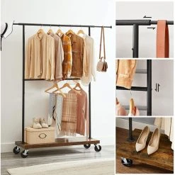 Vasagle Garderobenständer RGR111B01, Vintage, Rollen & Ablage, Ausziehbar, Metall / Holz, Braun 11 Vasagle Garderobenständer RGR111B01, Vintage, Rollen & Ablage, Ausziehbar, Metall / Holz, Braun -Einhell Verkaufsshop daa3d8ef732512eddbe91834a27b5a495713512a garderobenstaender vasagle rgr111b01 vintage