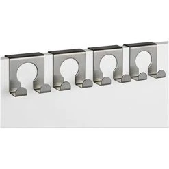 Böttcher-AG Kleiderhaken Für Die Tür, Edelstahl, Silber, 2 Haken, 4 Stück