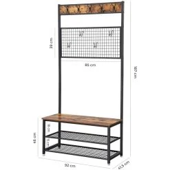 Vasagle Garderobenständer HSR46BX, Vintage, Mit 14 Haken, Metall / Holz, Schwarz / Braun -Einhell Verkaufsshop df0ea32861a2e658b1c847e8de629ea3d574f5d3 garderobenstaender vasagle hsr46bx vintage