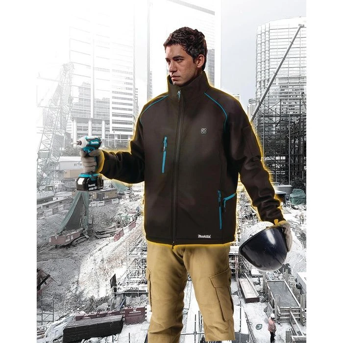 Makita Arbeitsjacke Akku-Thermojacke, DCJ205Z2XL, Winterjacke 14,4V/18V, Schwarz, Winddicht, Gr. XXL 2 Makita Arbeitsjacke Akku-Thermojacke, DCJ205Z2XL, Winterjacke 14,4V/18V, Schwarz, Winddicht, Gr. XXL – Bild 2