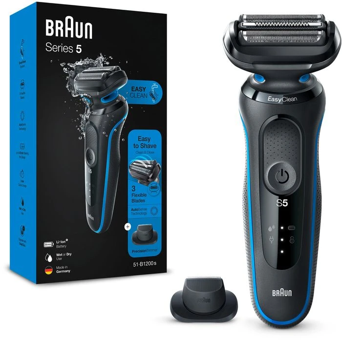 Braun Elektrorasierer Series 5 51-B1200s, Blau, Wet & Dry, Mit EasyClick-Präzisionstrimmer 1 Braun Elektrorasierer Series 5 51-B1200s, Blau, Wet & Dry, Mit EasyClick-Präzisionstrimmer