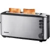 Severin Toaster AT 2515 Langschlitztoaster, 2 Scheiben, 1000 Watt, Edelstahl Gebürstet, Silber