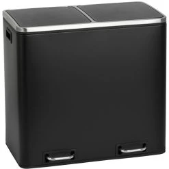 Svita Mülleimer TM2X15, Schwarz, Aus Metall, 2 X 15 Liter