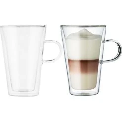 Bodum Kaffeegläser Canteen 10326-10, Doppelwandig, Mit Henkel, 400ml, 2 Stück