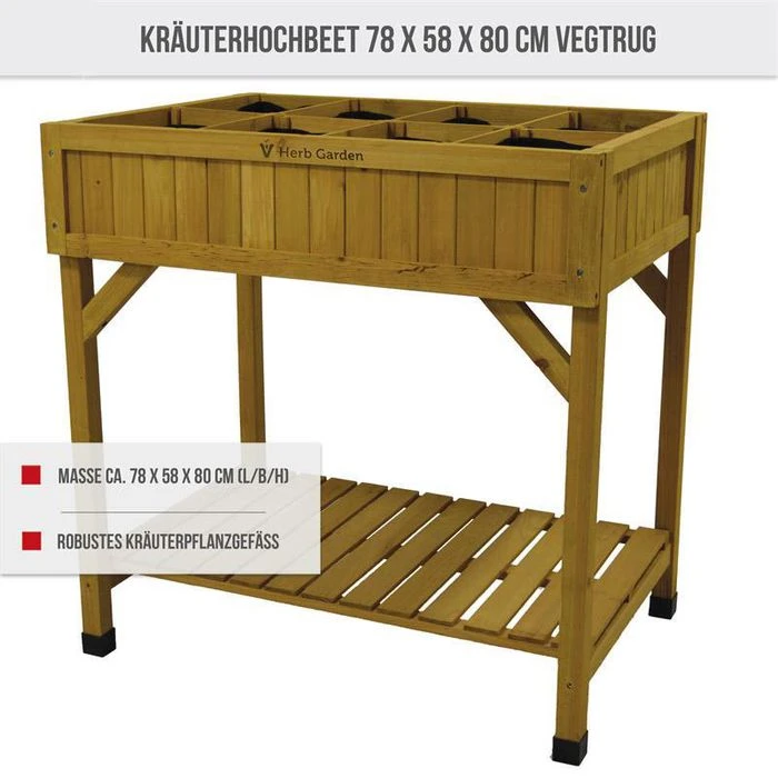 VegTrug Kräuterhochbeet, Natur, 78 X 58 X 80 Cm, Zedernholz 2 VegTrug Kräuterhochbeet, Natur, 78 X 58 X 80 Cm, Zedernholz – Bild 2