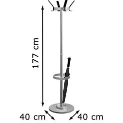 Kerkmann Garderobenständer New Public, 6284, Mit 12 Haken, Metall, Silber / Schwarz -Einhell Verkaufsshop e8d747b6d9afbbfb39b48e0f87e896d7cb0b1e09 garderobenstaender kerkmann new public 6284