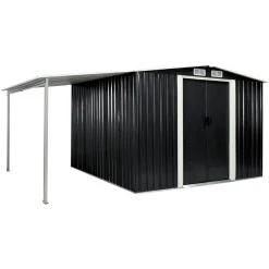 VidaXL Geräteschuppen 144030, 10m², 386 X 259 X 178 Cm (BxTxH), Metall