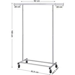Songmics Garderobenständer HSR13S, Bis 90 Kg, Mit Rollen, Ausziehbar, Metall, Silber -Einhell Verkaufsshop ef83f583cdbe5b119248821c6d804ca540c67535 garderobenstaender songmics hsr13s bis 90 kg
