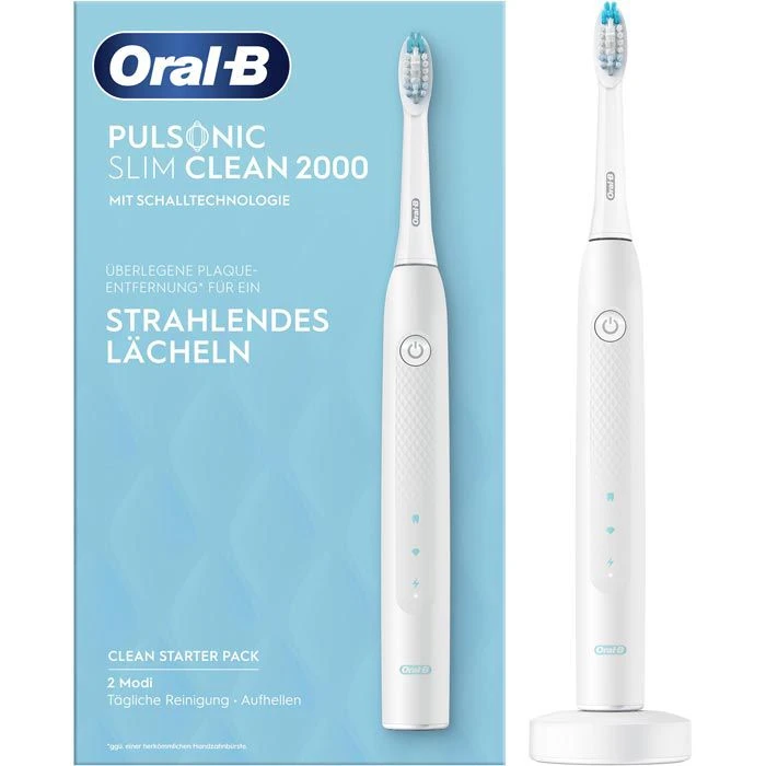 Oral B Oral-B Elektrische-Zahnbürste Pulsonic Slim Clean, 2000, Weiß, 2 Putzmodi, Inkl. 1 Aufsteckbürste 1 Oral B Oral-B Elektrische-Zahnbürste Pulsonic Slim Clean, 2000, Weiß, 2 Putzmodi, Inkl. 1 Aufsteckbürste