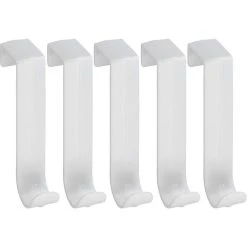 Wenko Kleiderhaken 4422010100, Für Die Tür, Weiß, Kunststoff, 1 Haken, 5 Stück