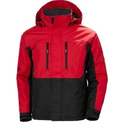 Helly Hansen Helly-Hansen Arbeitsjacke Berg, 76201, Winterjacke, Rot-schwarz, Winddicht, Größe XL