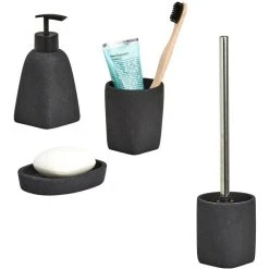 Zeller Zahnputzbecher Dark Stone, Kunststein, Schwarz -Einhell Verkaufsshop fbc0ea03f8a98e01637c5c61b18435c83dd9f865 zahnputzbecher zeller dark stone