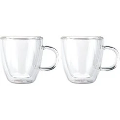 Bodum Kaffeegläser Bistro Tassen 10602-10, Doppelwandig, Mit Henkel, 150ml, 2 Stück
